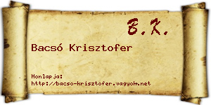 Bacsó Krisztofer névjegykártya