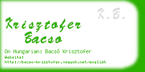 krisztofer bacso business card